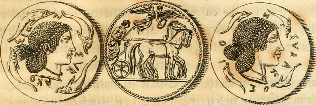 An illustration from Johann Winckelmanns, präsidentens der Alterthümer zu Rom ... Geschichte der Kunst des Alterthums, 1764, leaf 268