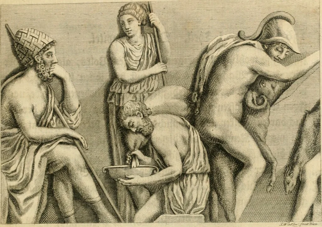 An illustration from Johann Winkelmanns Geschichte der Kunst des Alterthums, 1776, leaf 224