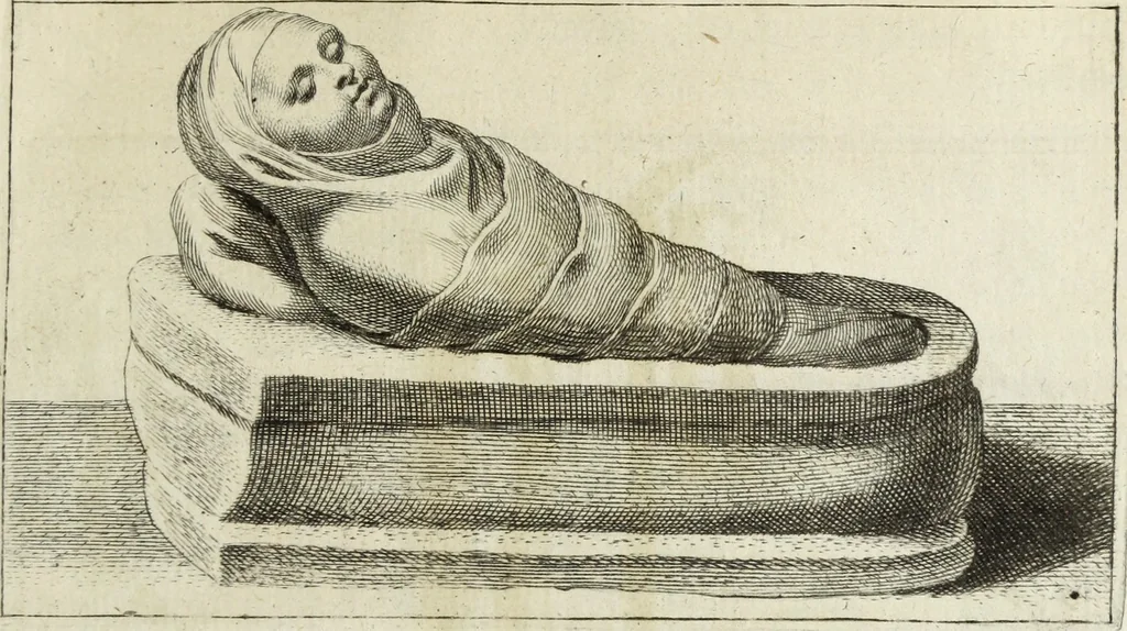 An illustration from Jo. Jac. Chiffletii De linteis sepulchralibus Christi Servatoris crisis historica, 1688, leaf 124