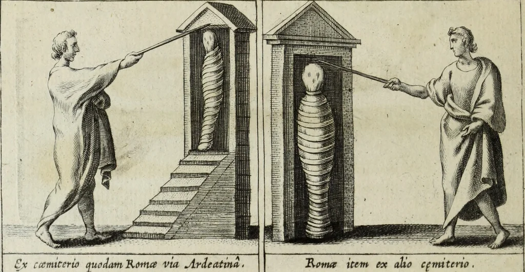 An illustration from Jo. Jac. Chiffletii De linteis sepulchralibus Christi Servatoris crisis historica, 1688, leaf 125
