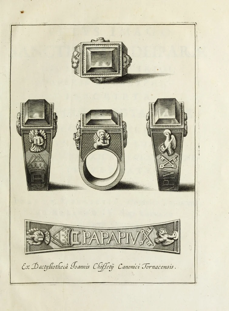 An illustration from Jo. Jac. Chiffletii De linteis sepulchralibus Christi Servatoris crisis historica, 1688, leaf 170
