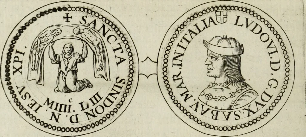 An illustration from Jo. Jac. Chiffletii De linteis sepulchralibus Christi Servatoris crisis historica, 1688, leaf 95