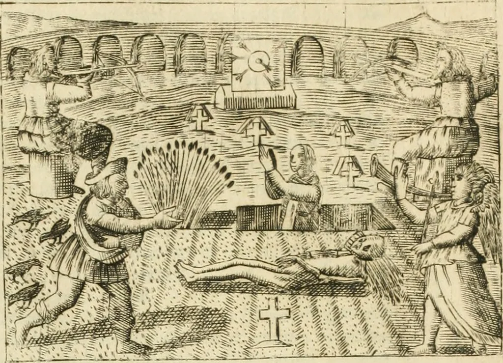 An illustration from Jo. Jacobi Mangeti, medicinae doctoris et sereniss. ac potentiss. regis Prussiae archiatri, Bibliotheca chemica curiosa, seu, Rerum ad alchemiam pertinetium thesaurus instructissimus : quo non tantùm artis auriferae, ac scriptorum in ea nobiliorum historia traditur : lapidis veritas argumentis & experimentis innumeris, immò & juris consultorum judiciis evincitur : termini obscuriores explicantur : cautiones contra impostores & difficultates in tinctura universali conficienda occurrentes, declarantur : verùm etiam tractatus omnes virorum celebriorum, qui in magno sudarunt elixyre, quíque ab ipso Hermete, ut dicitur, Trismegisto, ad nostra usque tempora de chrysopoea scripserunt, cum praecipuis suis commentariis, concinno ordine dispositi exhibentur. Ad quorum omnium illustrationem additae sunt quamplurimae figurae aeneae, 1702, leaf 1420