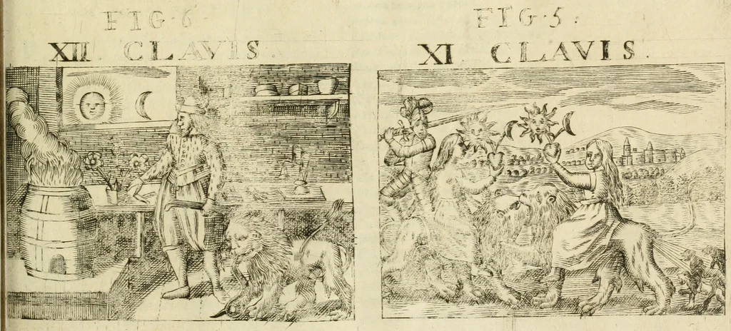 An illustration from Jo. Jacobi Mangeti, medicinae doctoris et sereniss. ac potentiss. regis Prussiae archiatri, Bibliotheca chemica curiosa, seu, Rerum ad alchemiam pertinetium thesaurus instructissimus : quo non tantùm artis auriferae, ac scriptorum in ea nobiliorum historia traditur : lapidis veritas argumentis & experimentis innumeris, immò & juris consultorum judiciis evincitur : termini obscuriores explicantur : cautiones contra impostores & difficultates in tinctura universali conficienda occurrentes, declarantur : verùm etiam tractatus omnes virorum celebriorum, qui in magno sudarunt elixyre, quíque ab ipso Hermete, ut dicitur, Trismegisto, ad nostra usque tempora de chrysopoea scripserunt, cum praecipuis suis commentariis, concinno ordine dispositi exhibentur. Ad quorum omnium illustrationem additae sunt quamplurimae figurae aeneae, 1702, leaf 1420