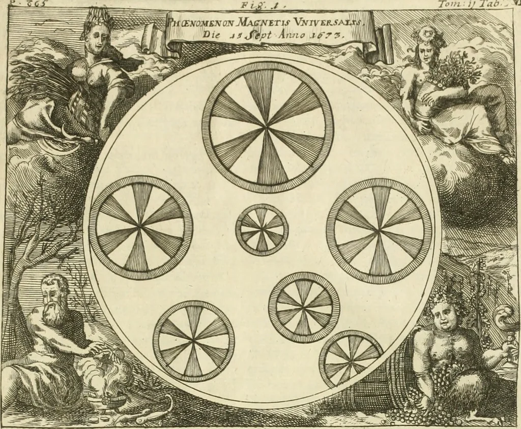 An illustration from Jo. Jacobi Mangeti, medicinae doctoris et sereniss. ac potentiss. regis Prussiae archiatri, Bibliotheca chemica curiosa, seu, Rerum ad alchemiam pertinetium thesaurus instructissimus : quo non tantùm artis auriferae, ac scriptorum in ea nobiliorum historia traditur : lapidis veritas argumentis & experimentis innumeris, immò & juris consultorum judiciis evincitur : termini obscuriores explicantur : cautiones contra impostores & difficultates in tinctura universali conficienda occurrentes, declarantur : verùm etiam tractatus omnes virorum celebriorum, qui in magno sudarunt elixyre, quíque ab ipso Hermete, ut dicitur, Trismegisto, ad nostra usque tempora de chrysopoea scripserunt, cum praecipuis suis commentariis, concinno ordine dispositi exhibentur. Ad quorum omnium illustrationem additae sunt quamplurimae figurae aeneae, 1702, leaf 1870
