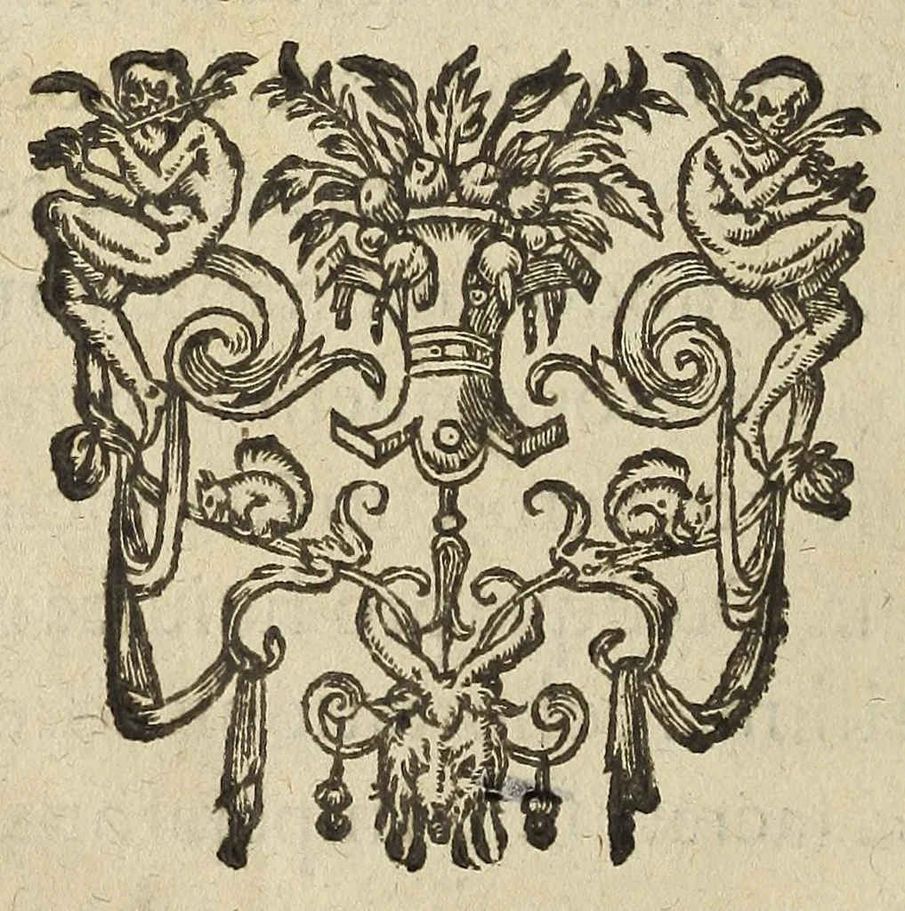 An illustration from Jo. Mathaei Magni De praesenti Parisiensis Academiae rerum statu oratio : ad doctissimum & prudentissimum virum Claudium Altitectium in Senatu Parisiensi causarum patronum., 1588, leaf 50