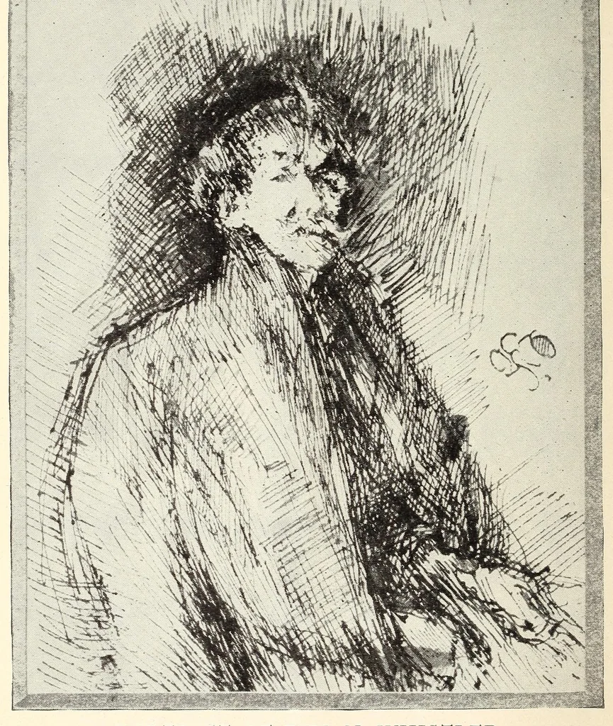 An illustration from The Joseph and Elizabeth Robins Pennell collection of Whistleriana shown in Division of prints, Library of Congress, southwest pavilion;, 1921, leaf 6