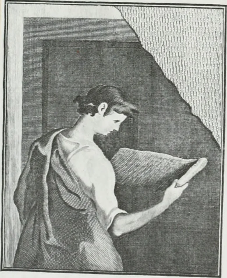 An illustration from Josephi Alexandri Furietti utriusque signaturæ referendarii, sacrarum congr. concilii, & residentiæ episcoporum a secretis De musivis, ad Ss. patrem Benedictum XIV. Pontificem Maximum, 1752, leaf 1