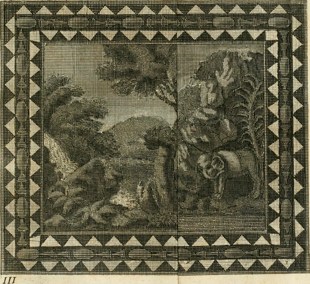 An illustration from Josephi Alexandri Furietti utriusque signaturæ referendarii, sacrarum congr. concilii, & residentiæ episcoporum a secretis De musivis, ad Ss. patrem Benedictum XIV. Pontificem Maximum, 1752, leaf 68