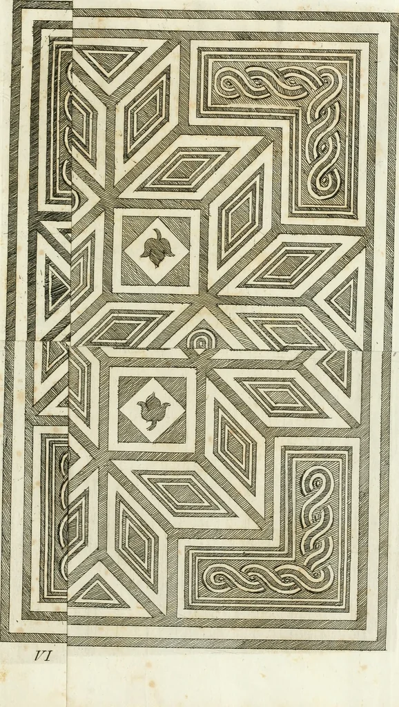 An illustration from Josephi Alexandri Furietti utriusque signaturæ referendarii, sacrarum congr. concilii, & residentiæ episcoporum a secretis De musivis, ad Ss. patrem Benedictum XIV. Pontificem Maximum, 1752, leaf 90