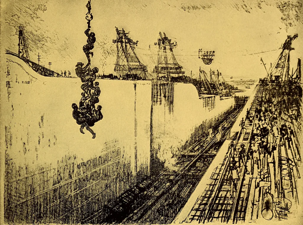 An illustration from Joseph Pennell's pictures of the Panama canal: reproductions of a series of lithographs made by him on the isthmus of Panama, January-March, 1912, 1912, leaf 30