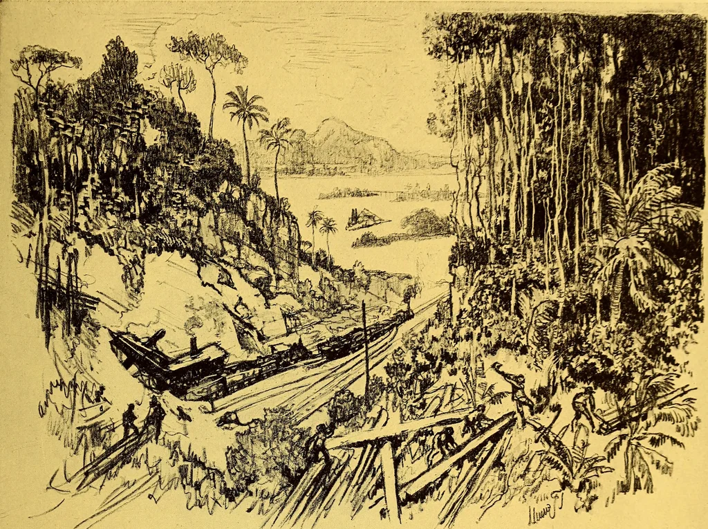An illustration from Joseph Pennell's pictures of the Panama canal: reproductions of a series of lithographs made by him on the isthmus of Panama, January-March, 1912, 1912, leaf 50