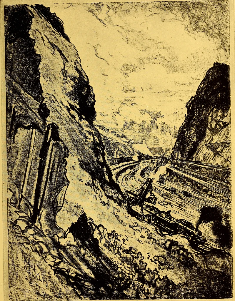 An illustration from Joseph Pennell's pictures of the Panama canal: reproductions of a series of lithographs made by him on the isthmus of Panama, January-March, 1912, 1912, leaf 78