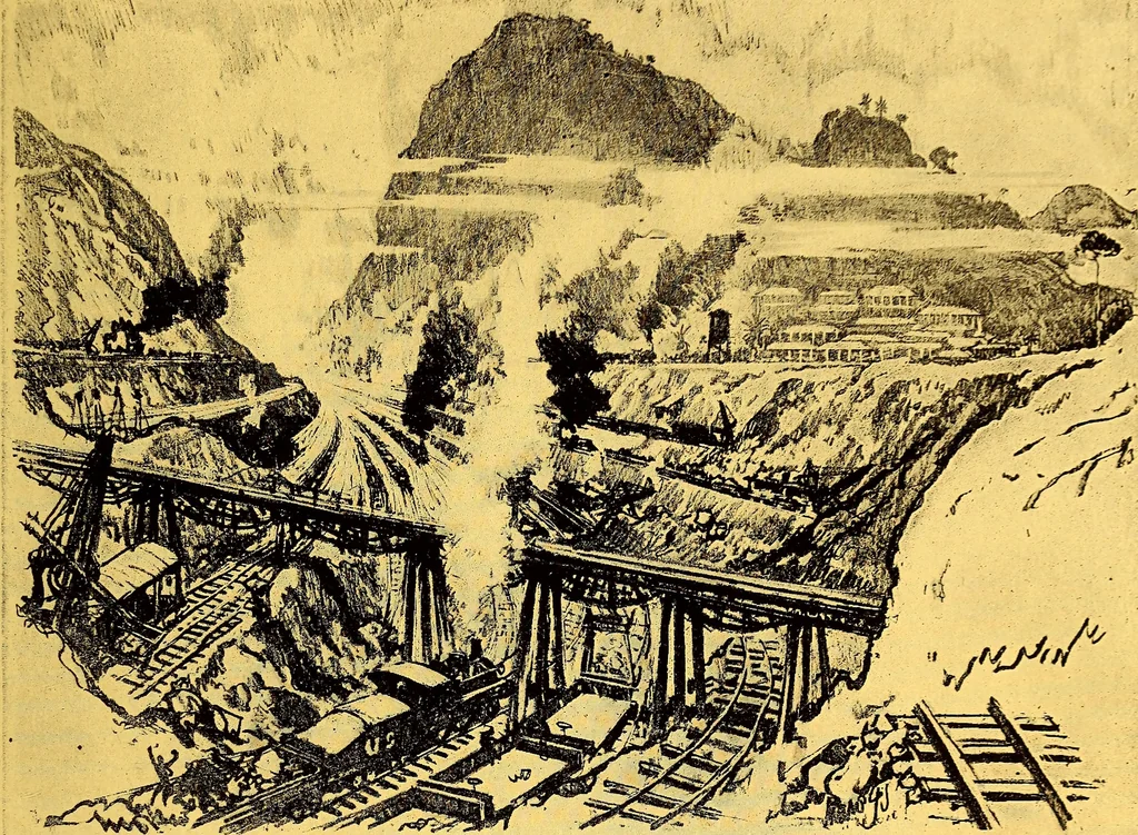 An illustration from Joseph Pennell's pictures of the Panama canal: reproductions of a series of lithographs made by him on the isthmus of Panama, January-March, 1912, 1912, leaf 82