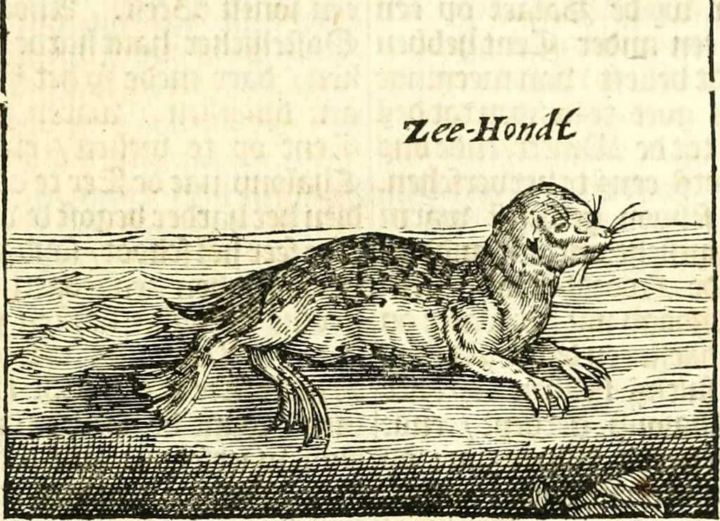 An illustration from Journael, of dagh-register, gehouden by de seven matroosen, in haer overwitneren op Spitsbergen in Maurits Bay : gelegen in Groenlandt, t' zedert het vertreck van de Visschery-Schepen der Geoctroyeerde Noordtsche Compagnie, in Nederlandt, zijnde den 30. Augusty, 1633 tot de wederkomst der vooriz. Schepen, den 27. May, anno 1634, 1663, leaf 14