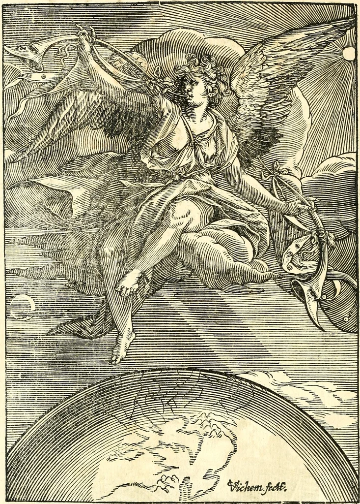 An illustration from Journael, of dagh-register, gehouden by de seven matroosen, in haer overwitneren op Spitsbergen in Maurits Bay : gelegen in Groenlandt, t' zedert het vertreck van de Visschery-Schepen der Geoctroyeerde Noordtsche Compagnie, in Nederlandt, zijnde den 30. Augusty, 1633 tot de wederkomst der vooriz. Schepen, den 27. May, anno 1634, 1663, leaf 9