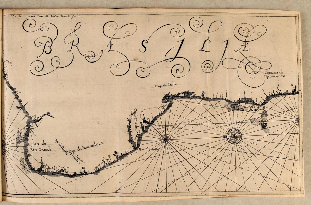 An illustration from Journael, ofte historiaelse beschrijvinge van Matheus vanden Broeck. : Van 't geen hy selfs ghesien ende waerachtigh gebeurtis, wegen 't begin ende revolte van de Portugese in Brasiel, als mede de conditie en het overgaen van de forten aldaer, 1651, leaf 11
