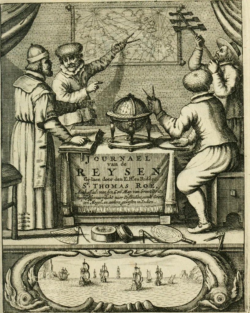 An illustration from Journael van de reysen ghedaen door den Ed. Heer en Ridder Sr. Thomas Roe, ambassadeur van sijn Conincklijcke Maejesteyt van Groot-Brittanje, afgevaerdicht naer Oostindien aen den Grooten Mogol, ende andere ghewesten in Indien .., 1656, leaf 4