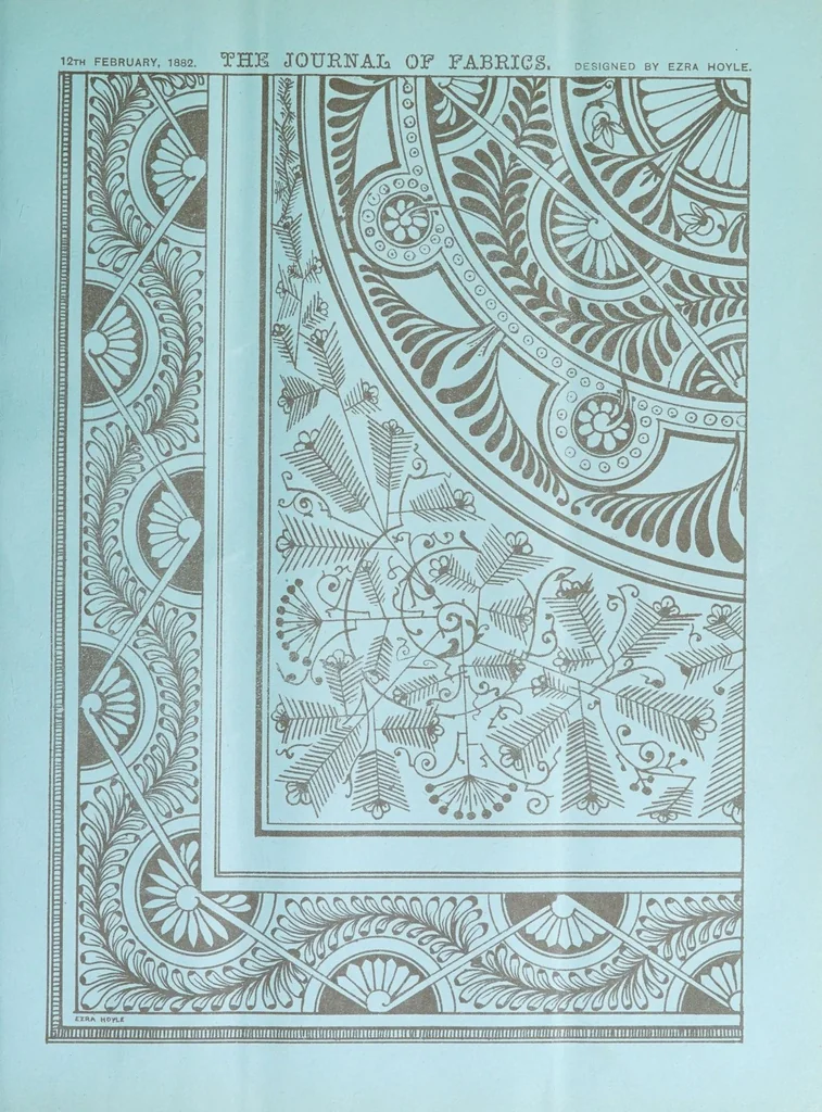 An illustration from Journal of fabrics and textile industries, 1882, leaf 105
