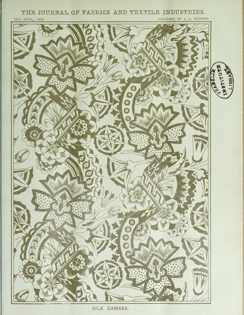 An illustration from Journal of fabrics and textile industries, 1882, leaf 67