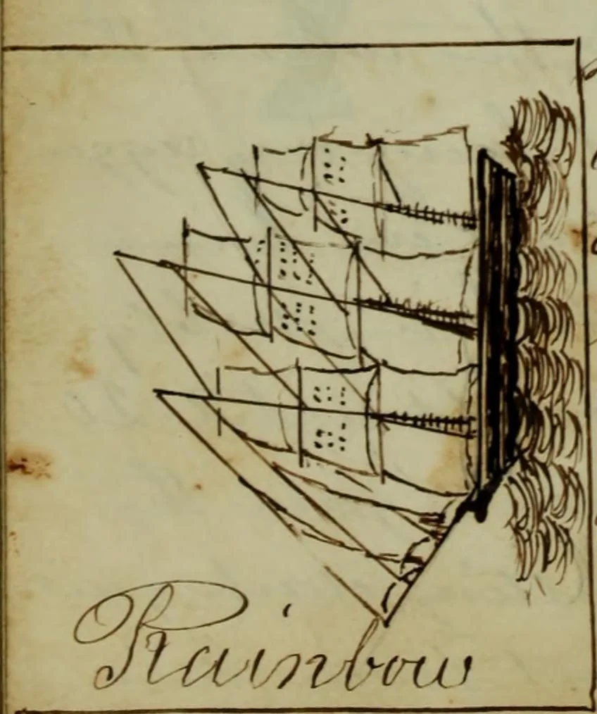 An illustration from [Journal of the Saratoga (Ship) of New Bedford, Mass. mastered by Frederick Slocum, kept by Washington Fosdick, on voyage from April 23, 1857 - December 12, 1858], 1857, leaf 61