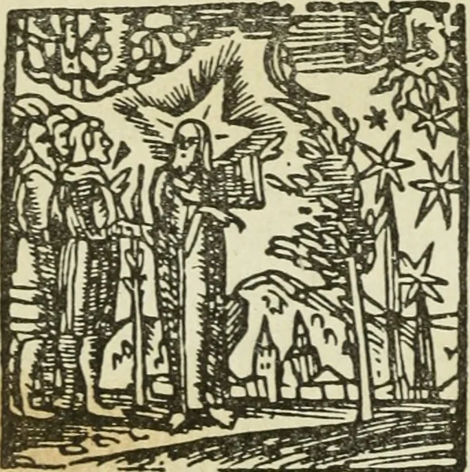 An illustration from Új testamentu maar ellven, mellet az görög és diák ellvbol ... fordijtant [Sylvester János.], 1541, leaf 149