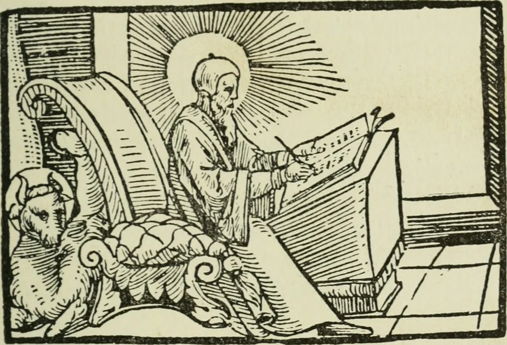 An illustration from Új testamentu maar ellven, mellet az görög és diák ellvbol ... fordijtant [Sylvester János.], 1541, leaf 164