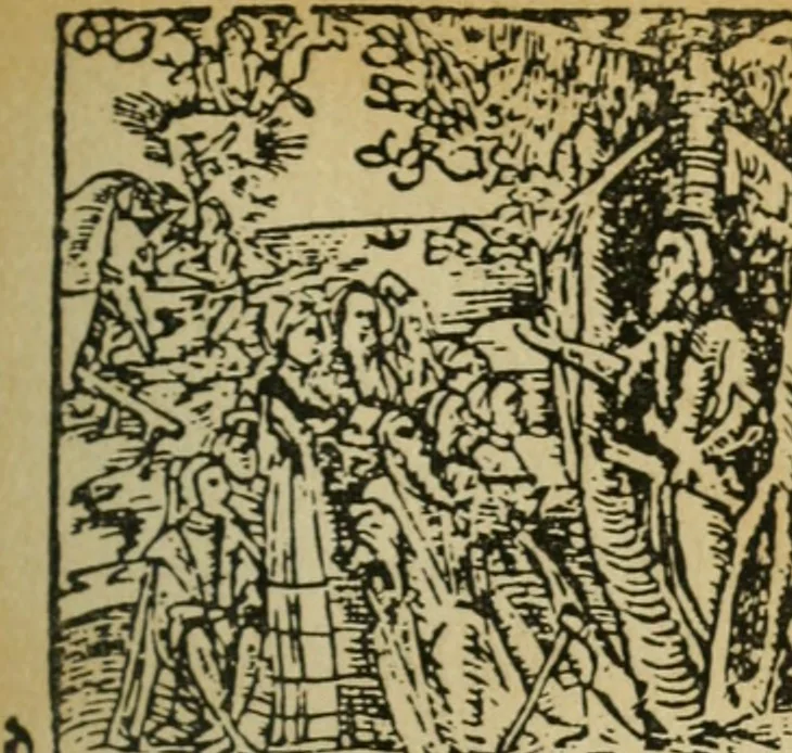 An illustration from Új testamentu maar ellven, mellet az görög és diák ellvbol ... fordijtant [Sylvester János.], 1541, leaf 20