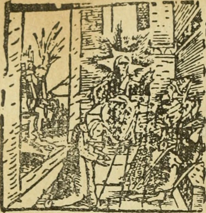 An illustration from Új testamentu maar ellven, mellet az görög és diák ellvbol ... fordijtant [Sylvester János.], 1541, leaf 217