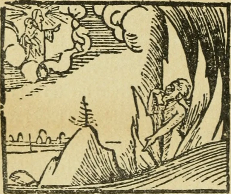 An illustration from Új testamentu maar ellven, mellet az görög és diák ellvbol ... fordijtant [Sylvester János.], 1541, leaf 225