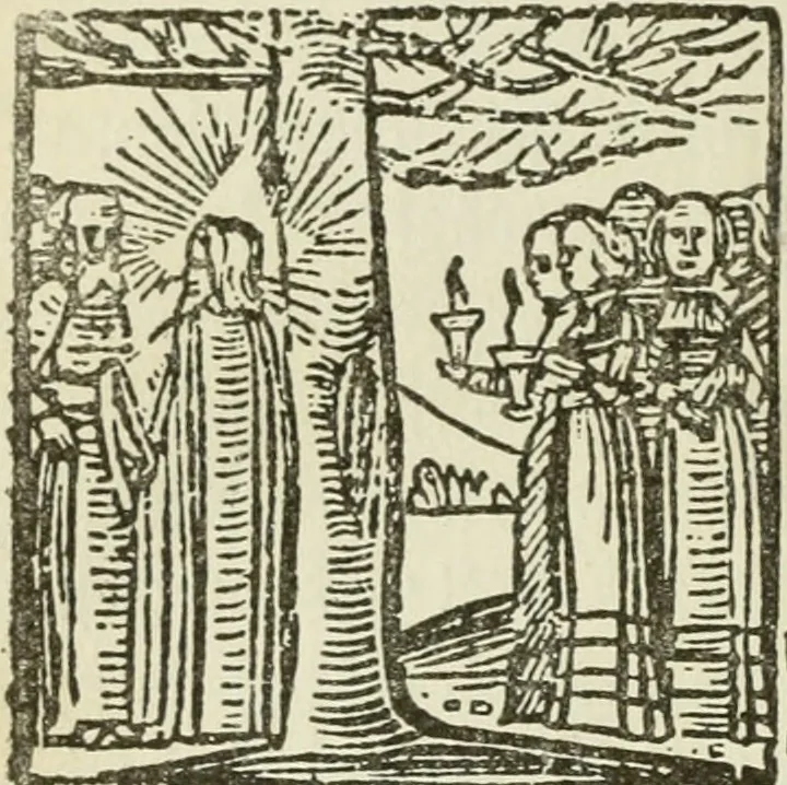 An illustration from Új testamentu maar ellven, mellet az görög és diák ellvbol ... fordijtant [Sylvester János.], 1541, leaf 253