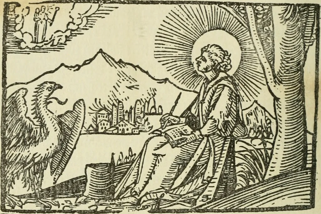An illustration from Új testamentu maar ellven, mellet az görög és diák ellvbol ... fordijtant [Sylvester János.], 1541, leaf 257