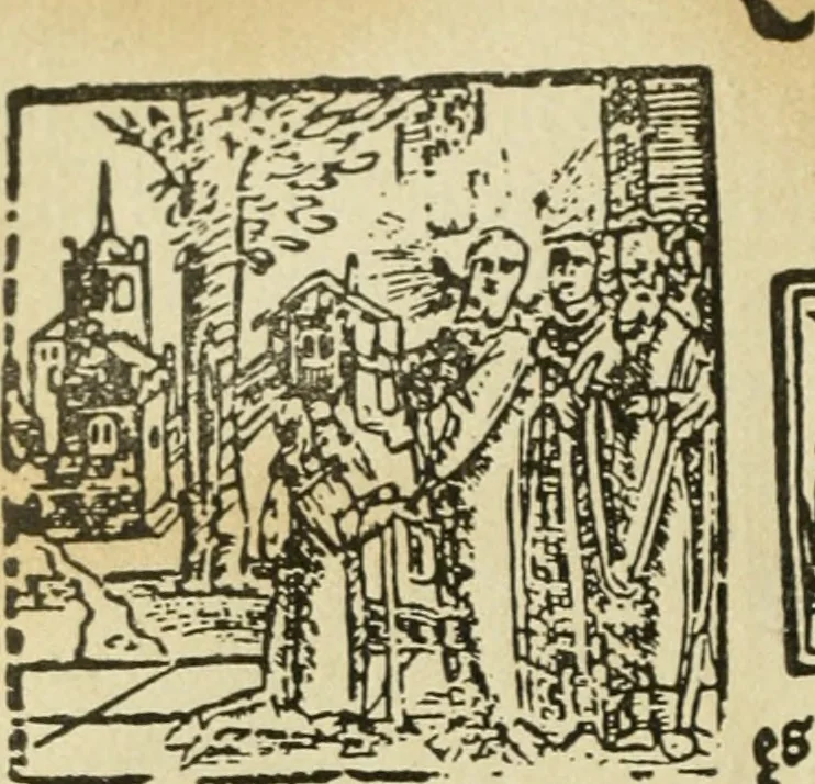 An illustration from Új testamentu maar ellven, mellet az görög és diák ellvbol ... fordijtant [Sylvester János.], 1541, leaf 289