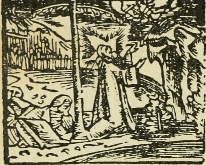 An illustration from Új testamentu maar ellven, mellet az görög és diák ellvbol ... fordijtant [Sylvester János.], 1541, leaf 315