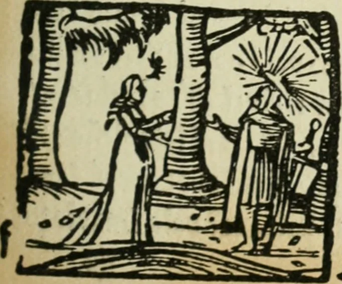 An illustration from Új testamentu maar ellven, mellet az görög és diák ellvbol ... fordijtant [Sylvester János.], 1541, leaf 380