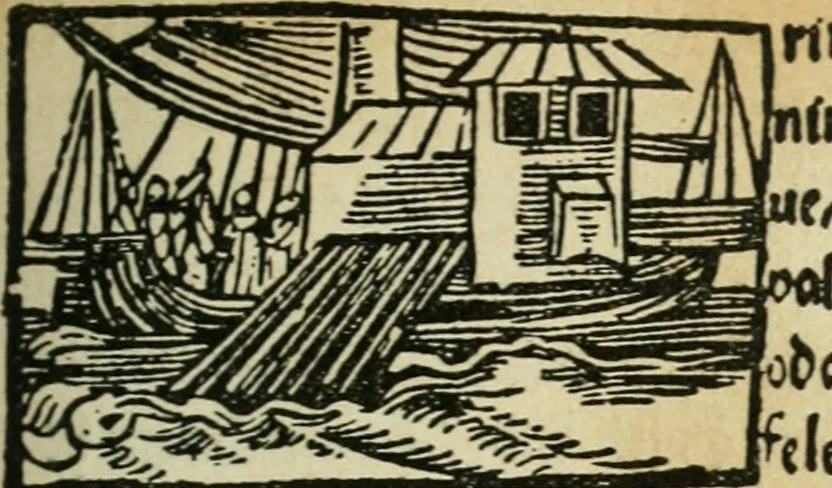 An illustration from Új testamentu maar ellven, mellet az görög és diák ellvbol ... fordijtant [Sylvester János.], 1541, leaf 388