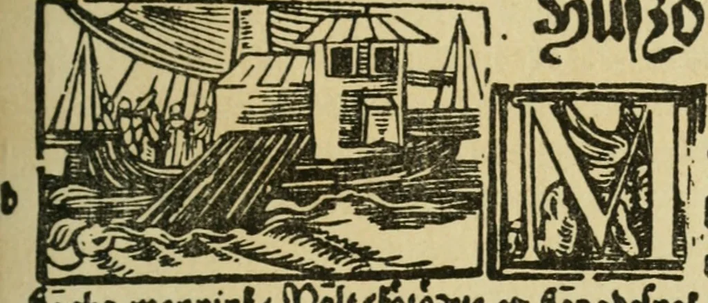 An illustration from Új testamentu maar ellven, mellet az görög és diák ellvbol ... fordijtant [Sylvester János.], 1541, leaf 416