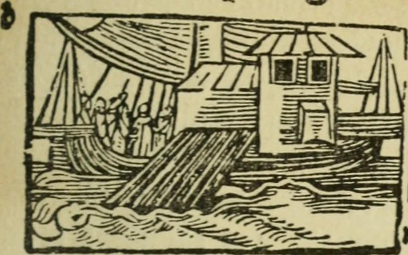 An illustration from Új testamentu maar ellven, mellet az görög és diák ellvbol ... fordijtant [Sylvester János.], 1541, leaf 420