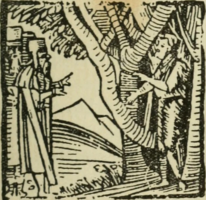 An illustration from Új testamentu maar ellven, mellet az görög és diák ellvbol ... fordijtant [Sylvester János.], 1541, leaf 60