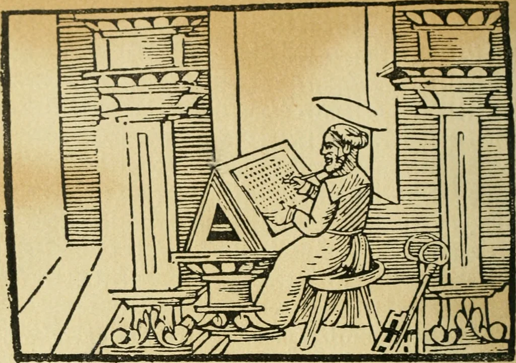 An illustration from Új testamentu maar ellven, mellet az görög és diák ellvbol ... fordijtant [Sylvester János.], 1541, leaf 657