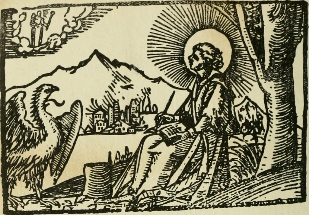 An illustration from Új testamentu maar ellven, mellet az görög és diák ellvbol ... fordijtant [Sylvester János.], 1541, leaf 677