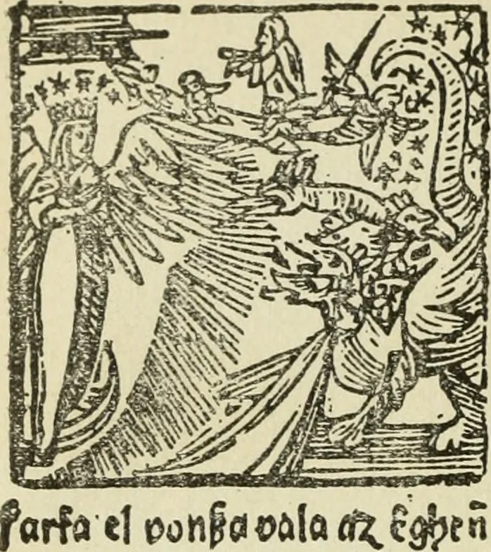 An illustration from Új testamentu maar ellven, mellet az görög és diák ellvbol ... fordijtant [Sylvester János.], 1541, leaf 721
