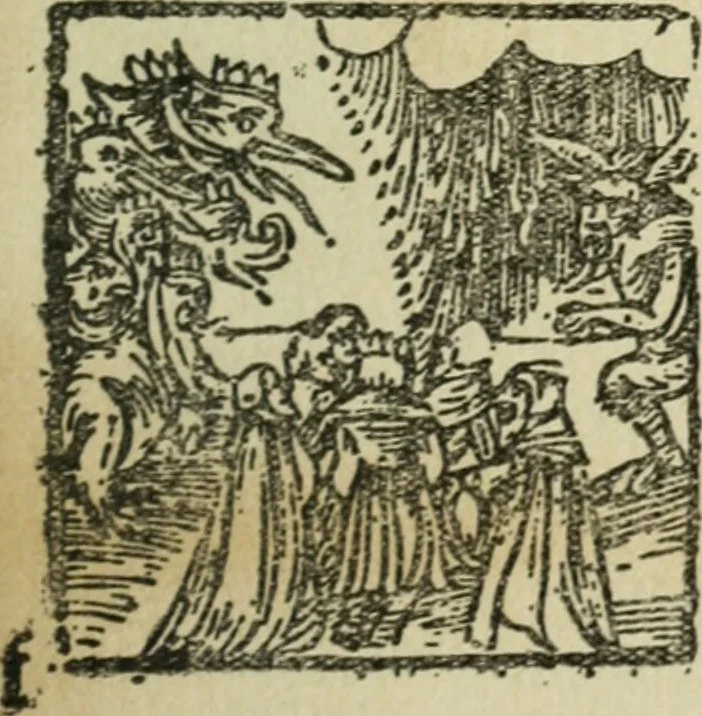An illustration from Új testamentu maar ellven, mellet az görög és diák ellvbol ... fordijtant [Sylvester János.], 1541, leaf 722