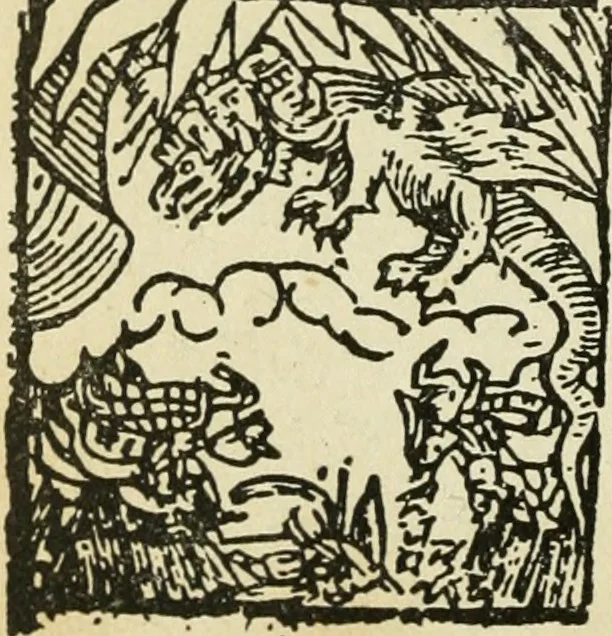 An illustration from Új testamentu maar ellven, mellet az görög és diák ellvbol ... fordijtant [Sylvester János.], 1541, leaf 735