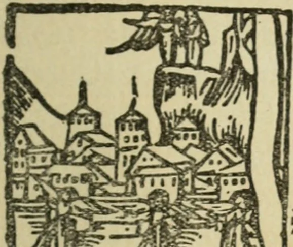 An illustration from Új testamentu maar ellven, mellet az görög és diák ellvbol ... fordijtant [Sylvester János.], 1541, leaf 738