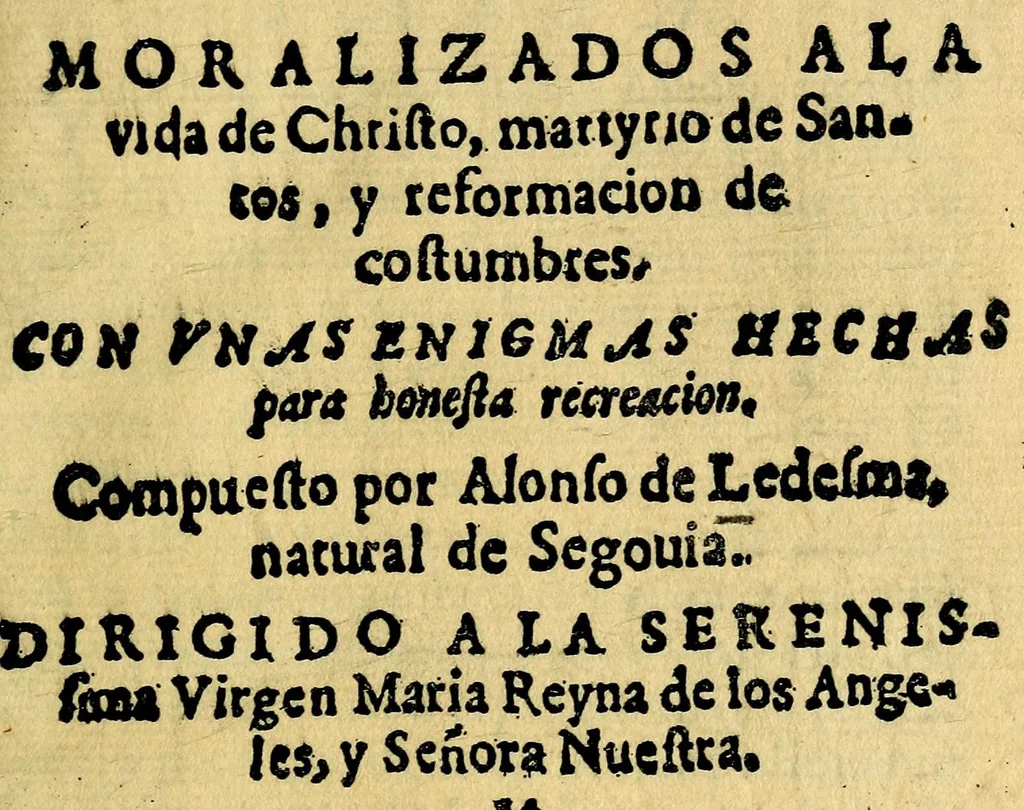 An illustration from Juegos de nochebunea; moralizados a la vida de Christo, martirio de santos y reformación de costumbres, con unas enigmas hechas para honesta recreación, 1611, leaf 13