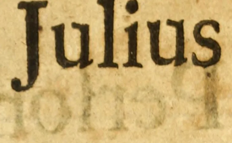 An illustration from Julius Caesar : a tragedy, as it is now acted at the Theatre Royal, 1691, leaf 5
