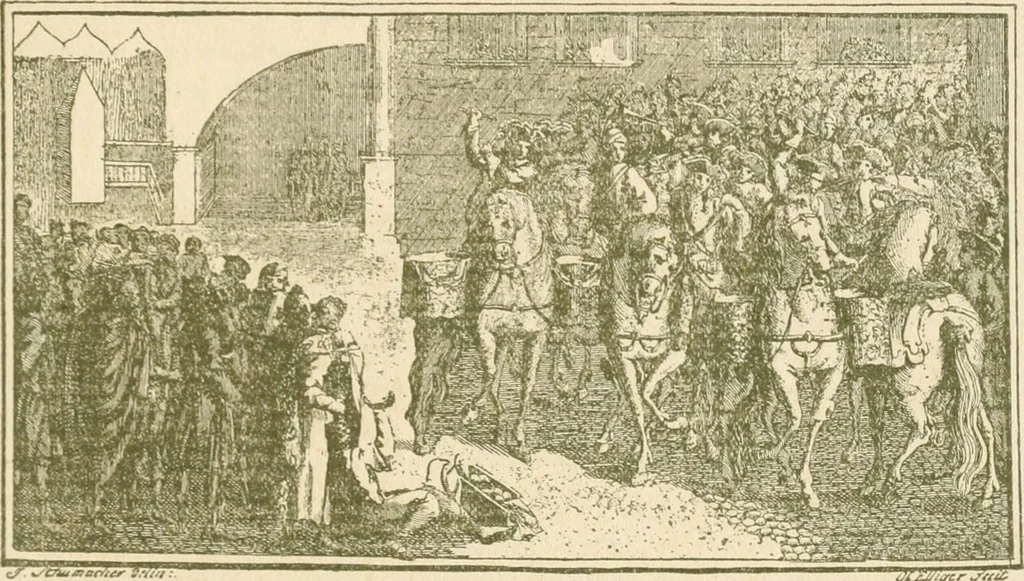 An illustration from Starye gody, 1907, leaf 254