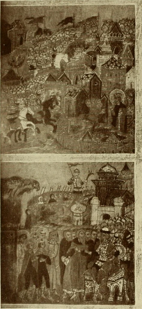 An illustration from Starye gody, 1907, leaf 53