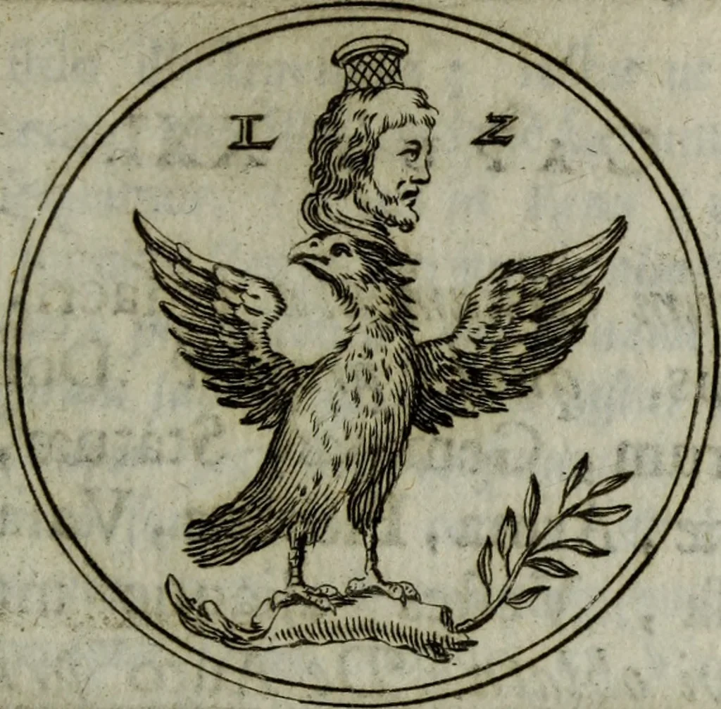An illustration from Justi Rycquii De Capitolio romano commentarius : in quo illustria ejus olim aedificia, sacra, & profana : deorum dearumque nomina : arcus item triumphales, columnae, statuae, tropaea, colossi, caeteraque ornamenta ad curate describuntur : & plura alia antiquitatis monimenta proferuntur, emendantur, explicantur : figuris aenis & notis viri philologi illustrata & aucta, 1696, leaf 230